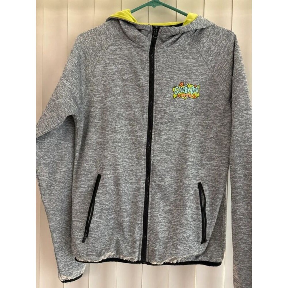 Gray Running Man Scooby-Doo Zip Hoodie Women's Sz Med